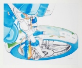 Moto 12, 63x53, aquarelle - Moto et vélo