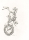Vélo 4, 28x38, crayon - Moto et vélo