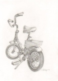 Vélo 6, 28x38, crayon - Moto et vélo