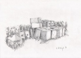Mutigny 8, 29x21, crayon - Vendanges en Champagne, dessins