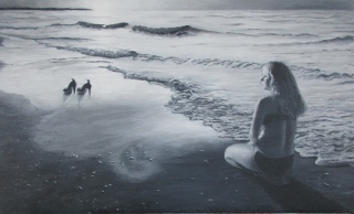 B. og havet, huile, 56x33, 2019 - Huiles diverses