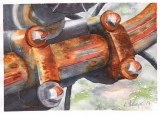 Rouille sur une moto 2, 21x15, aquarelle - Aquarelles diverses