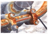 Rouille sur une moto 1, 21x15, aquarelle - Aquarelles diverses