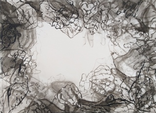 Mains 5, encre, 50x65, 2020 - Vers l'abstraction