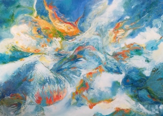 Berghimmel, huile, 164x114 - Vers l'abstraction