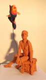 Nu masculin 1, terre cuite - Petites sculptures