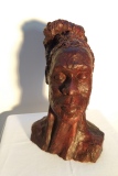 Portrait masculin 6, terre cuite ciréé - Sculptures, portraits