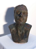 Portrait féminin 5, terre cuite cirée - Sculptures, portraits