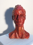 Portrait féminin 7, terre cuite cirée - Sculptures, portraits