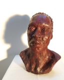 Portrait féminin 10, terre cuite ciréé - Sculptures, portraits
