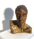 Portrait masculin 2, terre cuite cirée - Sculptures, portraits
