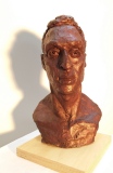 Portrait masculin 3, terre cuite cirée - Sculptures, portraits