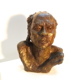 Portrait masculin 5, terre cuite cirée - Sculptures, portraits
