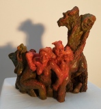 Saule 1, terre cuite cirée - Saule, sculptures et peinture